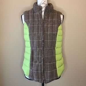 Ruff Hewn quilted vest with wool blend houndstooth accent M